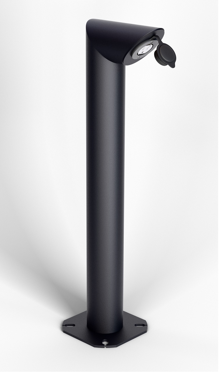Parking pedestal 30 inches Round, one side, Angular
